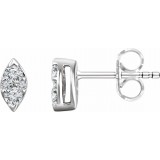 14K White 1/5 CTW Diamond Cluster Earrings photo