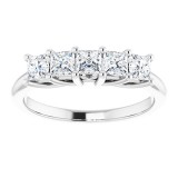 14K White 3/4 CTW Set Anniversary Band photo 3