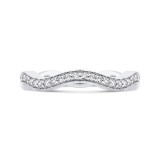 Shah Luxury 14K White Gold Round Diamond Wedding Band photo