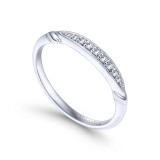 Gabriel & Co. 14k White Gold Victorian Diamond Wedding Band photo 3