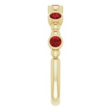 14K Yellow Stackable Mozambique Garnet Bead Ring photo 4