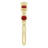 14K Yellow Stackable Mozambique Garnet Bead Ring photo 4