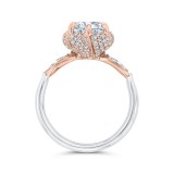 Shah Luxury 14K Two-Tone Gold Round Diamond Engagement Ring with Milgrain (Semi-Mount) photo 4