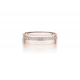 Henri Daussi 6mm Men's Wedding Band MB135 18k Gold Rose 0.60 Ctw. photo