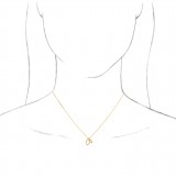 14K Yellow .05 CTW Diamond Double Leaf 18 Necklace photo 3