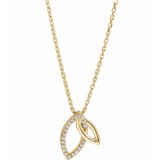 14K Yellow .05 CTW Diamond Double Leaf 18 Necklace photo
