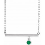 14K White Emerald Bezel-Set 16 Bar Necklace photo