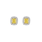 Henri Daussi 14k Yellow Gold Diamond Stud Earrings photo