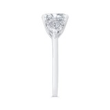 Shah Luxury 14K White Gold Three Stone Engagement Ring Center Round with Trillion sides Diamond photo 3