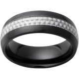 Black Diamond Ceramic Domed Band with 4mm Carbon Fiber Inlay photo