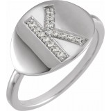 14K White Initial K 1/10 CTW Diamond Ring photo