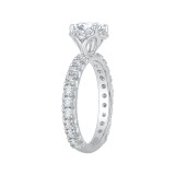 Shah Luxury Round Diamond Engagement Ring In 14K White Gold (Semi-Mount) photo 3