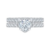 Shah Luxury Round Diamond Engagement Ring In 14K White Gold (Semi-Mount) photo 4