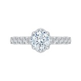 Shah Luxury Round Diamond Engagement Ring In 14K White Gold (Semi-Mount) photo