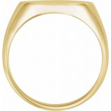 10K Yellow 18x16 mm Oval Signet Ring photo 2