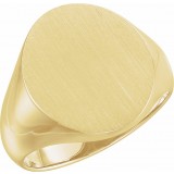 10K Yellow 18x16 mm Oval Signet Ring photo