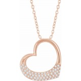 14K Rose 1/5 CTW Diamond Heart 16-18 Necklace photo