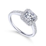 Gabriel & Co. 14k White Gold Contemporary Halo Engagement Ring photo 3