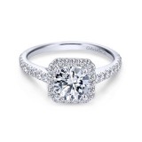 Gabriel & Co. 14k White Gold Contemporary Halo Engagement Ring photo