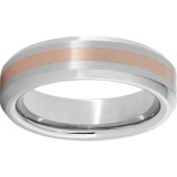 Serinium Beveled Edge Band with a 2mm 14K Rose Gold Inlay photo