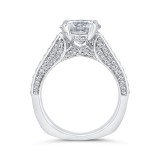 Shah Luxury 14K White Gold Round Cut Diamond 1/2 Run Engagement Ring (With Center) photo 4