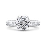 Shah Luxury 14K White Gold Round Cut Diamond 1/2 Run Engagement Ring (With Center) photo