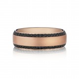 Henri Daussi 7mm Men's Wedding Band MB2 14k Gold Rose 0.95 Ctw. photo 2