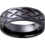 Black Diamond Ceramic Pipe Cut Band with Braid Laser Engraving photo