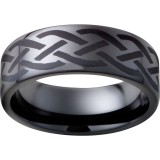 Black Diamond Ceramic Pipe Cut Band with Braid Laser Engraving photo