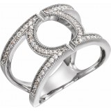 14K White 1/4 CTW Round Geometric Diamond Ring photo