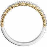 14K White/Yellow 1/5 CTW Diamond Beaded Ring photo 2