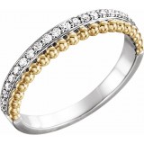 14K White/Yellow 1/5 CTW Diamond Beaded Ring photo