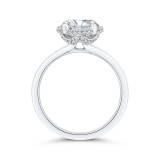 Shah Luxury 14K White Gold Round Cut Diamond Engagement Ring (With Center) photo 4