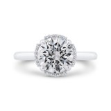 Shah Luxury 14K White Gold Round Cut Diamond Engagement Ring (With Center) photo
