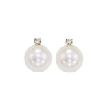 Gems One 14Kt White Gold Diamond (1/20Ctw) & Pearl (1 Ctw) Earring photo