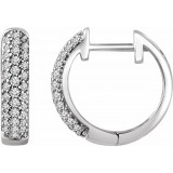 14K White 1/3 CTW Diamond Hoop Earrings photo