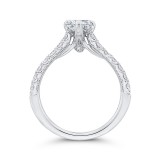Shah Luxury 14K White Gold Pear Diamond Engagement Ring (Semi-Mount) photo 4