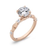 Shah Luxury 14K Rose Gold Round Cut Diamond Engagement Ring (Semi-Mount) photo 2