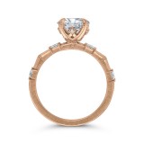 Shah Luxury 14K Rose Gold Round Cut Diamond Engagement Ring (Semi-Mount) photo 4