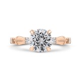 Shah Luxury 14K Rose Gold Round Cut Diamond Engagement Ring (Semi-Mount) photo