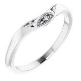 14K White .01 CTW Diamond Matching Band for Round Ring photo