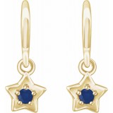 14K Yellow 3 mm Round September Youth Star Birthstone Earrings photo 2