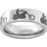 Serinium Pipe Cut Band with Motorcycle Rider Laser Engraving photo