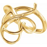 14K Yellow Freeform Ring photo 3