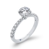 Shah Luxury Round Cut Diamond Engagement Ring In Platinum (Semi-Mount) photo 2