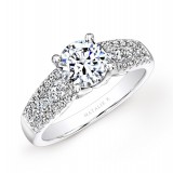 18k White Gold Prong and Channel White Diamond Engagement Ring photo