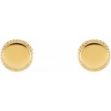 14K Yellow Engravable Rope Earrings photo 2