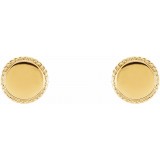 14K Yellow Engravable Rope Earrings photo 2