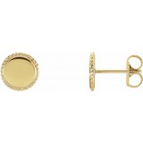 14K Yellow Engravable Rope Earrings photo