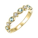 Gems One 14Kt Yellow Gold Diamond (1/20Ctw) & Blue Topaz (1/6 Ctw) Ring photo